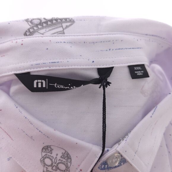 Travis Mathew Mexicali No Logo Skuls Short Sleeve Polo Shirt Mens 3XL - Picture 10 of 12